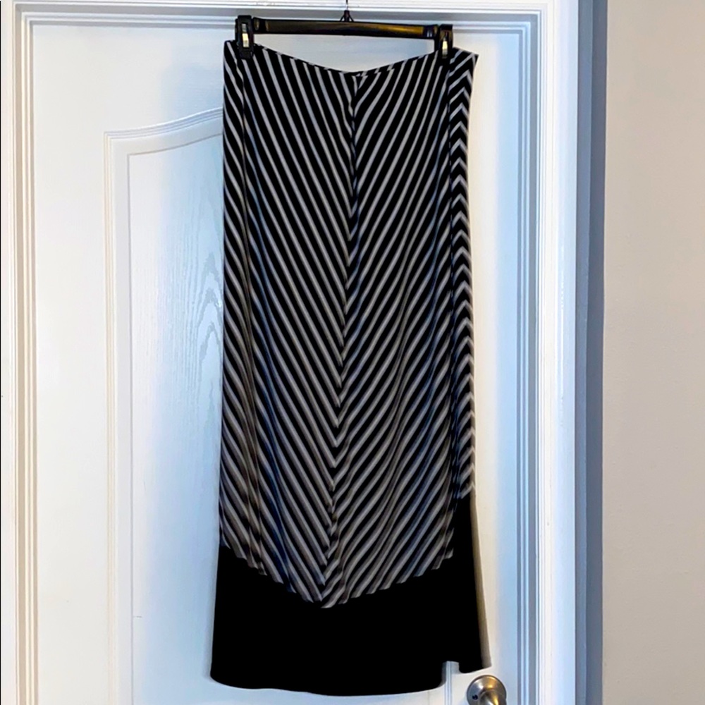Black & White Stripe Maxi Skirt